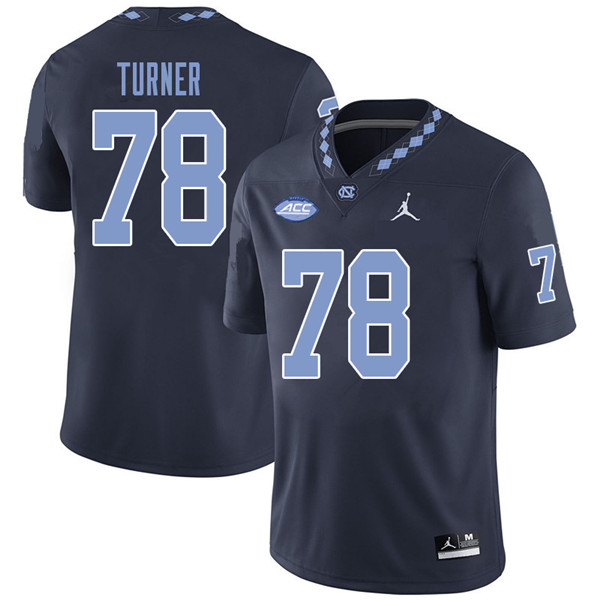 Jordan Brand Men #78 Landon Turner North Carolina Tar Heels College Football Jerseys Sale-Navy